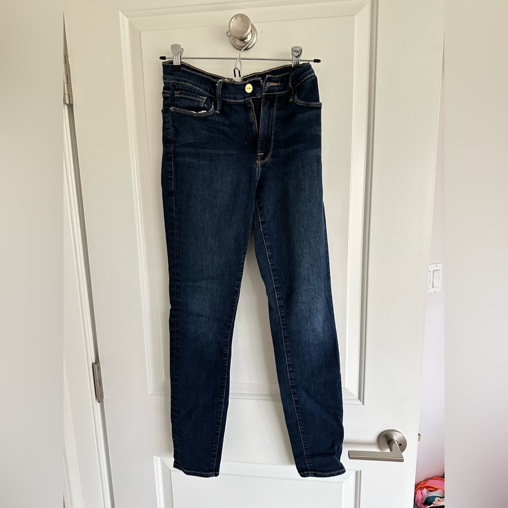 Frame Denim Dark Wash Skinny Jeans